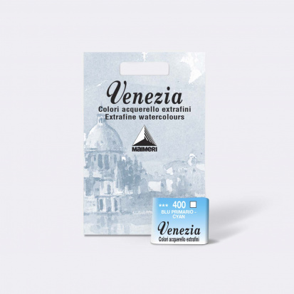 Акварельные краски "Venezia" синий основной циан, кювета 1,5 ml