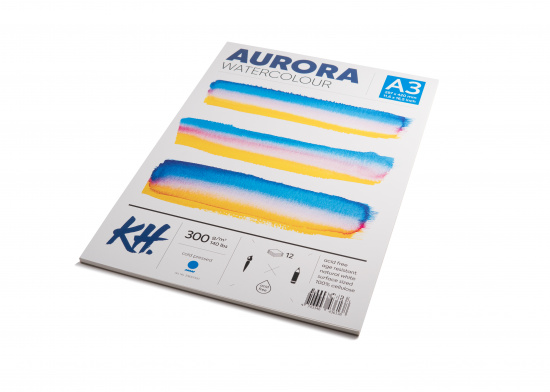 Альбом-склейка для акварели Aurora Cold А3 12 л 300 г/м² 100% целлюлоза