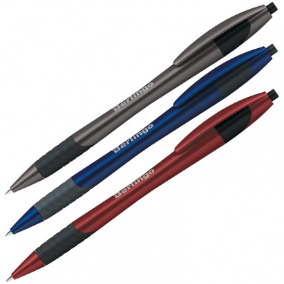 Ручка шариковая автоматическая "Metallic XL" синяя, 0,7мм, грип sela25