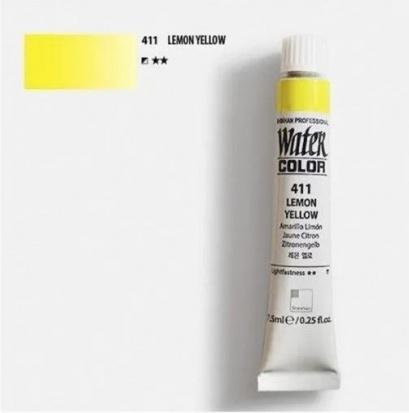 Краска акварельная "Watercolor Pro" 411 желтый лимон 7,5 мл sela25