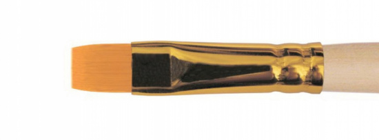 Кисть синтетика плоская, длинная ручка "1322" №14 для масла, акрила, гуаши, темперы