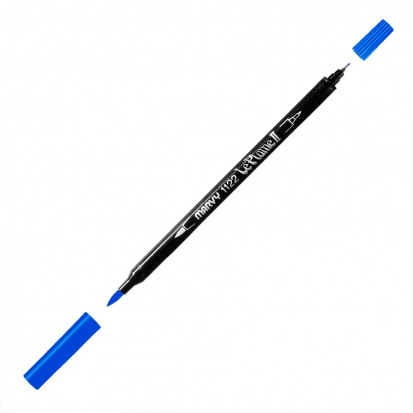 Маркер-кисть двусторонняя "Le Plume II", кисть и ручка 0,5мм, синий