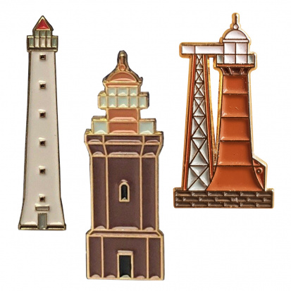 Значки эмалированные "Маяки", 3шт