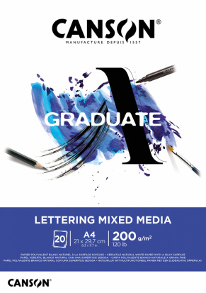 Склейка "Graduate", LETTERING MIX MEDIA, 20л, A4, 200г/м2