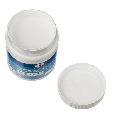 Краска акриловая художественная "Студия", 500мл, банка, белила титановые Краска акриловая художественная "Студия", 500мл, банка, белила титановые