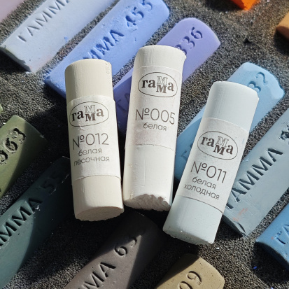 Пастель художественная, 3 белых оттенка