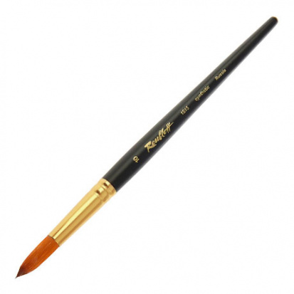 Кисть имит.колонка круглая короткая ручка "1S15" №10 для масла, акрила, гуаши, темперы