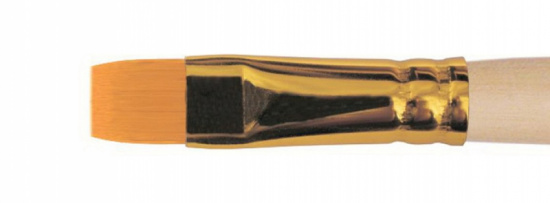 Кисть синтетика плоская, длинная ручка "1322" №20 для масла, акрила, гуаши, темперы