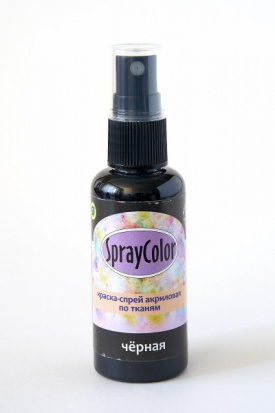 Краска-спрей акриловая по тканям, 50мл, чёрная 