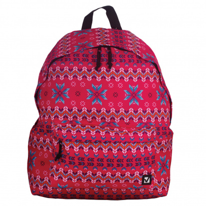 Рюкзак универсальный, сити-формат, красный, "Узор", 23 литра, 43х34х15 см
