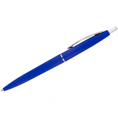 Ручка шариковая автоматическая "Business" синяя, 0,7мм, синий антискол. корпус
