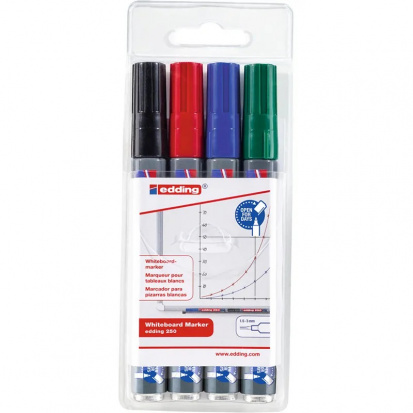 Набор маркеров для досок Cap-Off "250", 1,5-3мм, 4 цвета 