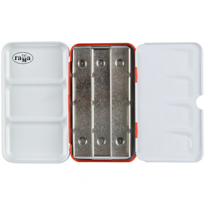 Пенал для акварели металлический Гамма, 12 кювет, красный