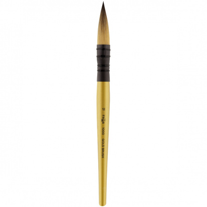 Кисть художественная синтетика Гамма "GOLD BRUSH", круглая №12 французское крепление, кор. ручка