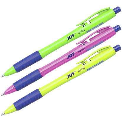 Ручка шариковая автоматическая "Ultra Glide Technology Joy Neon" синяя, 0,7мм, грип