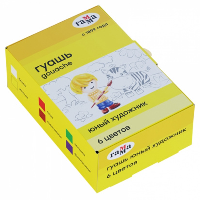Набор гуаши "Юный художник", 6цв, 17,5мл