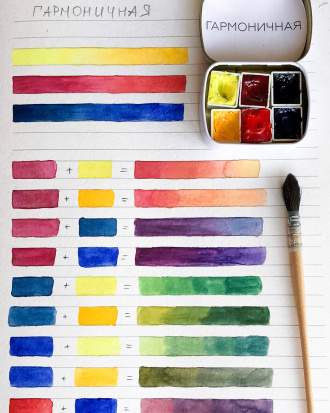 Акварель "Movemoon", мал. кювета, кадмий желтый светлый №101 sela25