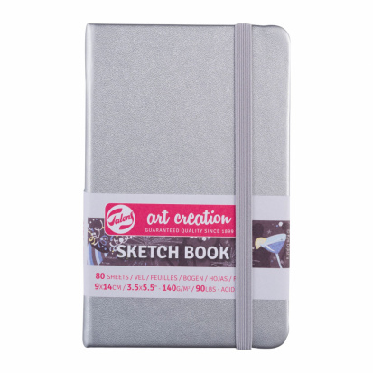 Скетчбук для зарисовок "Art Creation", 140г/м2, 9x14см, 80л, серебряный