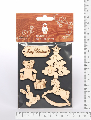 Набор заготовок для декорирования Christmas4 фанера 10х14см