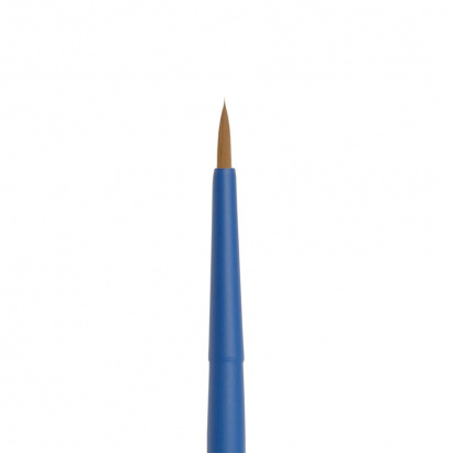 Кисть "Aqua Blue round", синтетика коричневая круглая, обойма soft-touch, ручка короткая синяя №4