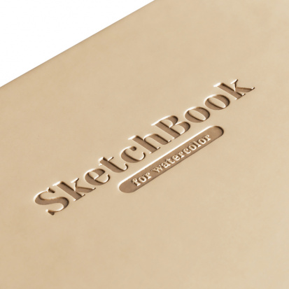 Скетчбук для акварели 40л., 145*145 Greenwich Line, бежевый, 200г/м2, кожзам, на резинке