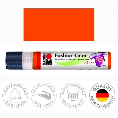 Контур по ткани Fashion Liner, оранжевый 25мл