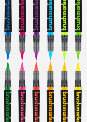 Набор маркеров-кистей "Brushmarker Pro", 12 цв, неоновые цвета
