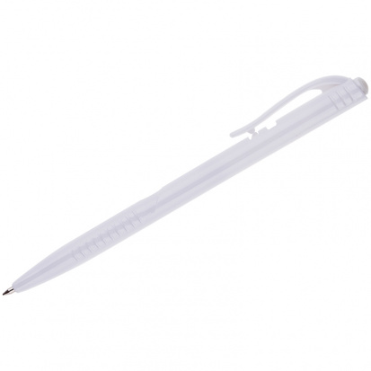 Ручка шариковая автоматическая "Logo" синяя, 0,7мм, белый корпус, под логотип