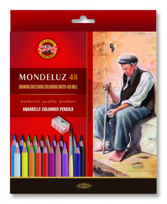 Набор акварельных карандашей "Mondeluz Old Man", 48цв в картоне + кисть и точилка 
