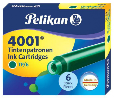 Картридж "Pelikan INK 4001", Dark-Green чернила для ручек перьевых, 6шт