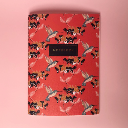 Тетрадь А5 "Hummingbird" клетка, 30 л. бумага слоновая кость 90 м/г2, сшивка, золотое тиснение