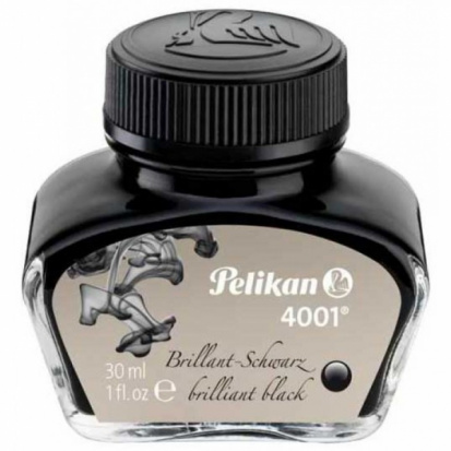 Флакон с чернилами "Pelikan INK 4001 78", Brilliant Black чернила черный 30мл для ручек перьевых