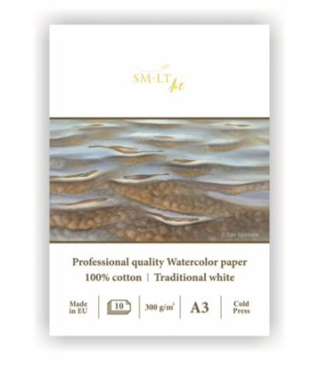 Альбом "Watercolor" pad A3 10л 300 г/м2 белый, склейка sela