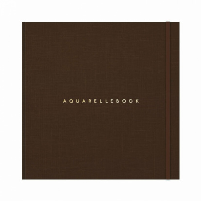 Скетчбук для акварели "Aquarellebook" 25х25 см, 24 л, 300г/м2, хлопок, обложка Коричневый