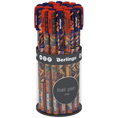 Ручка шариковая Berlingo "Tribe" синяя, 0,7мм, грип, рисунок на корпусе, ассорти