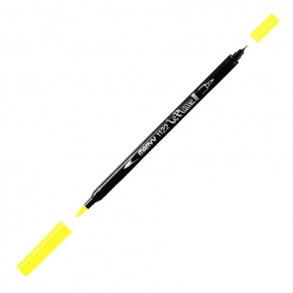 Маркер-кисть двусторонняя "Le Plume II", кисть и ручка 0,5мм, желтый лимон sela25