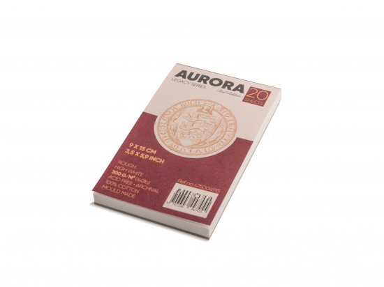 Альбом-склейка для акварели Aurora Red Ribbon Rough  9х15 см 20 л 300 г/м² 100% хлопок