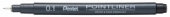 Линер Pentel Pointliner 0,1 мм, черные чернила