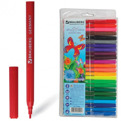 Фломастеры "Wonderful butterfly", 24 цвета, пласт. упаковка