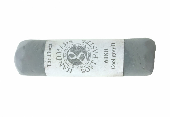 Пастель сухая мягкая круглая ручной работы №618, холодный серый II