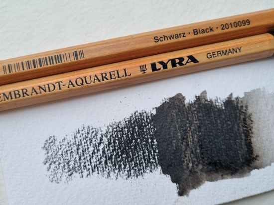 Карандаш профессиональный акварельный "Rembrandt Aquarell" Black Medium