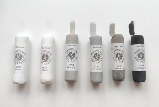 Пастель сухая мягкая круглая ручной работы №003, белый II