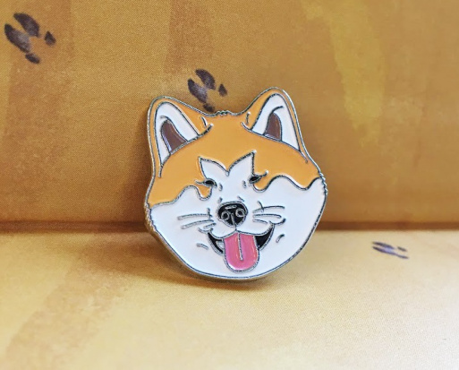 Значок эмалированный, Акита-ину