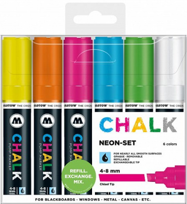 Набор маркеров Molotow "CHALK Marker" Basic-Set 2 6 штук 4-8 мм