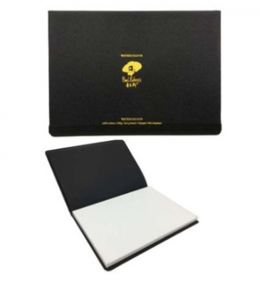 Скетчбук для акв. "Черный", склейка, 300 г/м2, А4 (195х270мм), 100% хлопок, гладкая, 20л