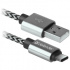 Кабель USB09-03T PRO USB(AM) - C Type, 2.1A output, в оплетке, 1m, белый