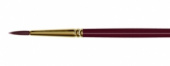 Кисть художественная "Вернисаж", синтетика бордовая, круглая, длинная ручка №6