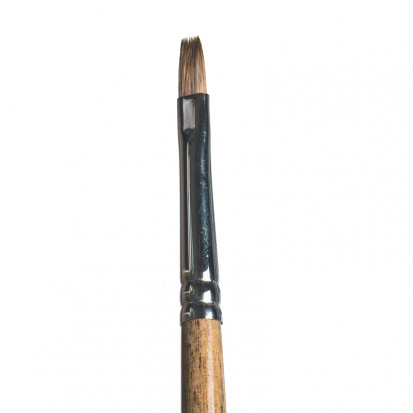 Кисть имит.мангуста плоская короткая ручка "1Т24" №6 для акварели, туши sela25