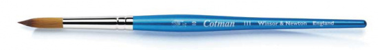 Кисть синтетика круглая короткая ручка "111" №0000 для акварели, туши sela
