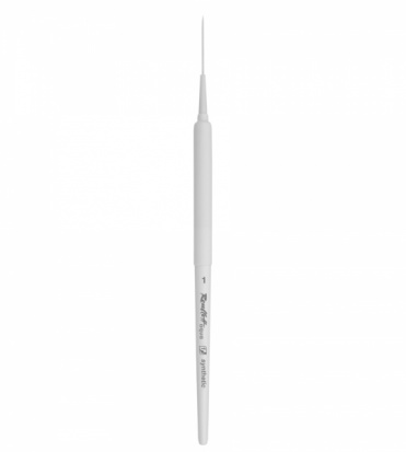 Кисть "Aqua White liner" синтетика белая лайнер, обойма soft-touch, ручка короткая белая №1
